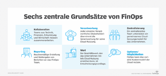 Abbildung 1: Die sechs wichtigsten FinOps-Prinzipien im Überblick. 