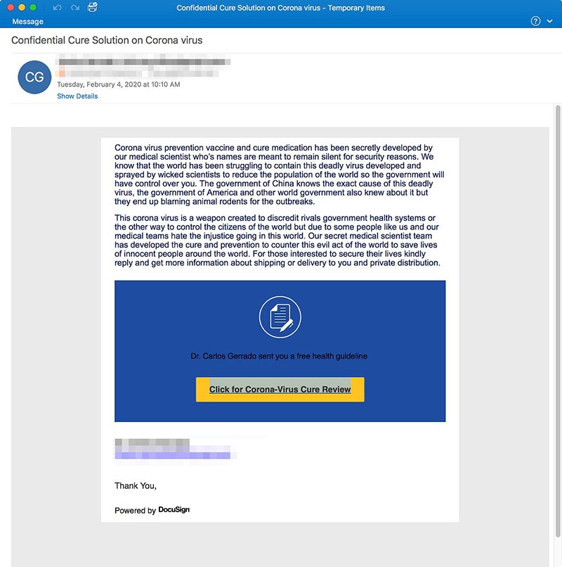 Virus Scam Example Coronavirus phishing scams increase amid pandemic's spread | TechTarget