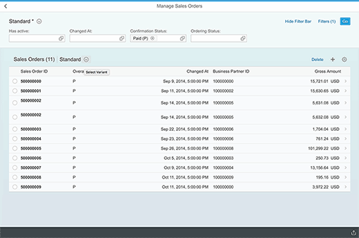 SAP Fiori Elements demo application