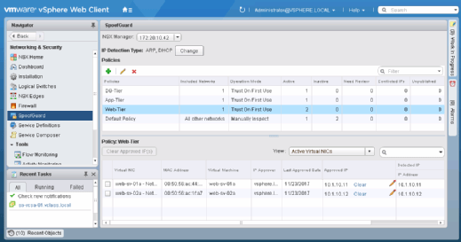 Create and manage SpoofGuard policies.