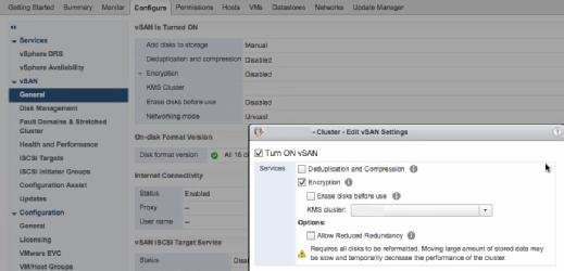 Turn on vSAN Encryption.