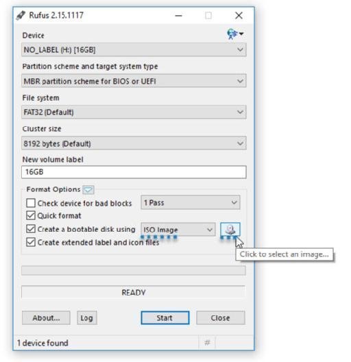 Click the icon to select the ESXi ISO file.