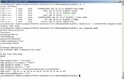 Vmkfstools command.