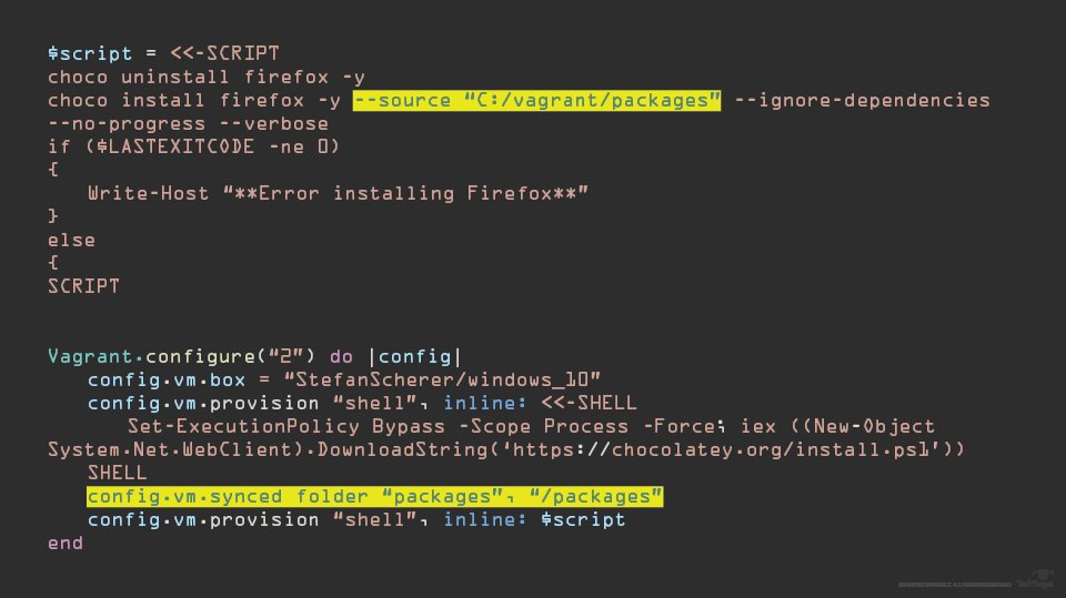 Try this Chocolatey tutorial to pick up Vagrant provisioning for ...