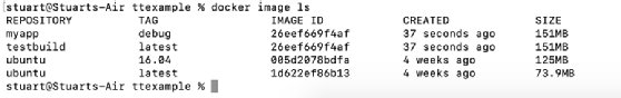 example Docker images with latest and custom tags
