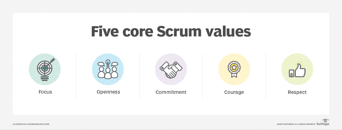 What are the 5 Scrum values?