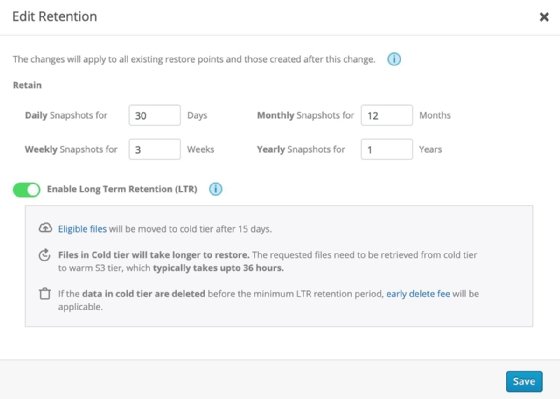 Screenshot of Druva NAS