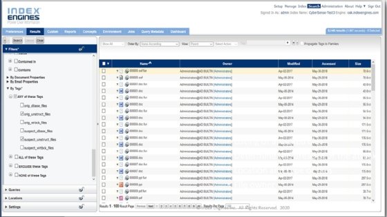 Screenshot of Index Engines' CyberSenseproduct