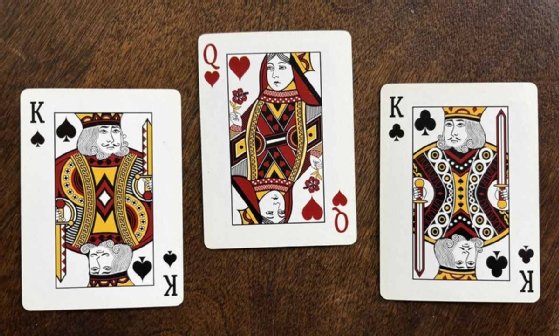 Three-card Monte photo illustration