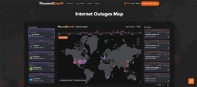A screenshot of Cisco ThousandEyes' internet outages map 