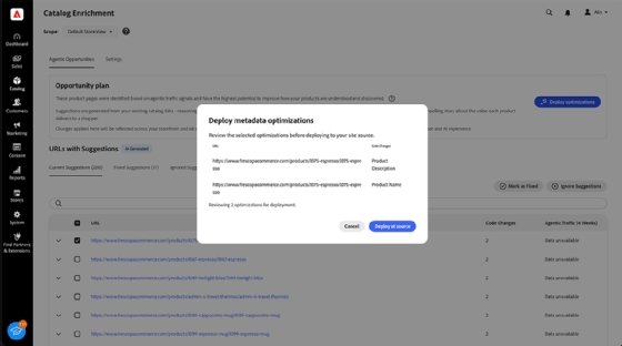 Adobe's AI product Catalog Agent screenshot 