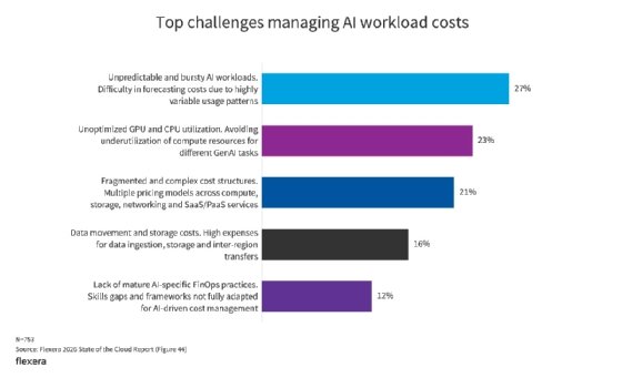 Flexera 2026 State of the Cloud Report lists top challenges involved AI workloads.
