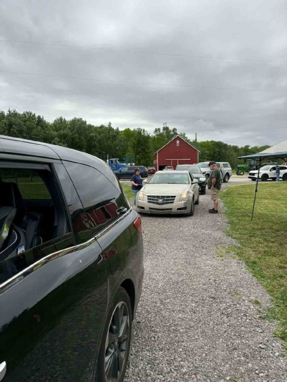 Photo of drive-through petition signing event in Trenton, Ohio.