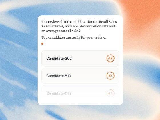 Screenshot of AWS Amazon Connect Talent AI interviewing tool recruiter view