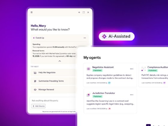 Screenshot of Docusign agentic AI contract management tools