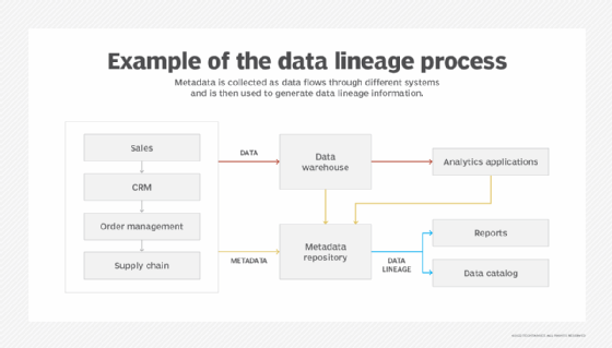 Diagram showing the data lineage process.