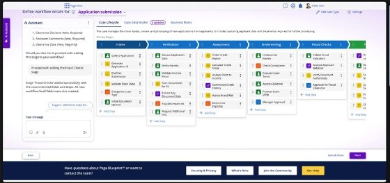 Pega Blueprint vibe coding screenshot