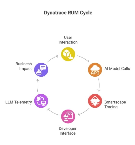 A depiction of the Dynatrace RUM cycle. 