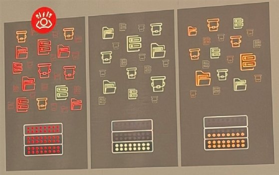 Before and after image showing arrays of mismatched workloads
