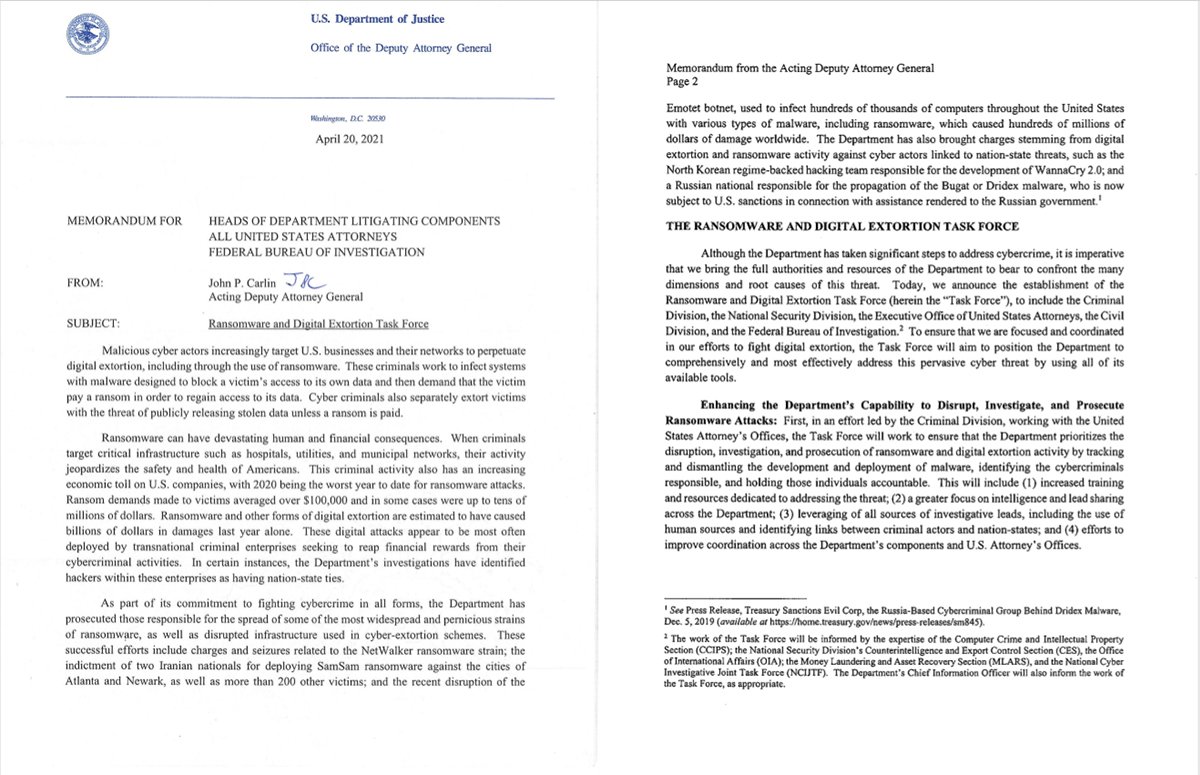 DOJ creates ransomware task force to combat digital extortion | TechTarget