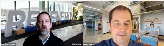 Screenshot of webinar with Patrick Saucier of Regeneron and Matt Turner of Alation