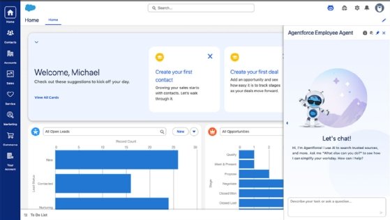 Screenshot of Salesforce Suites Employee Agent AI