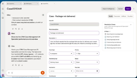 Screenshot of ServiceNow Autonomous CRM Case Management AI Specialist