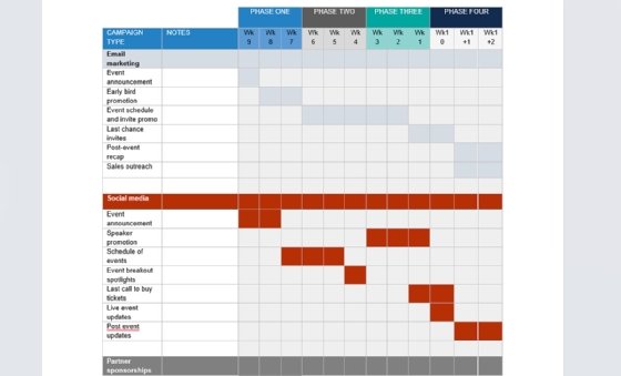 A screenshot of the downloadable event marketing plan template.