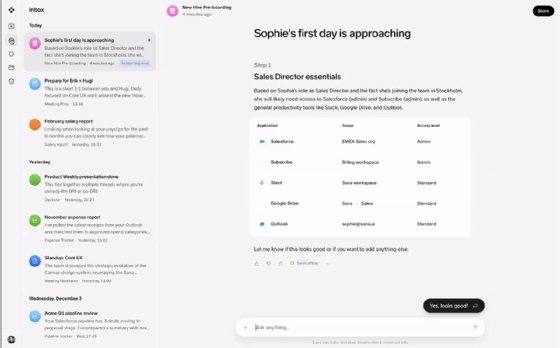 Workday Sana AI agents screenshot