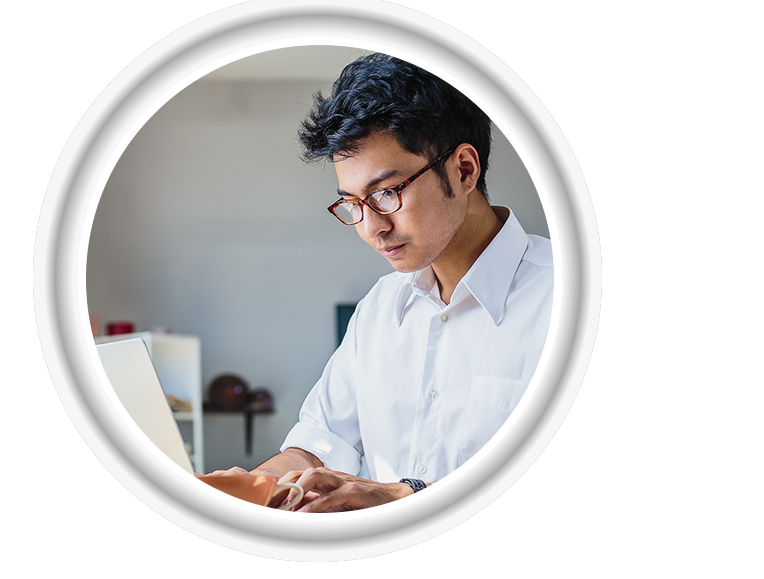 Man using laptop